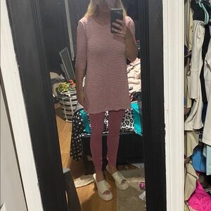 Poof! Women's Pink and White Striped Tunic